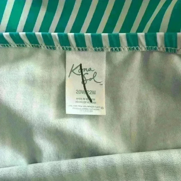 Kona Sol size 20 bikini bottoms, green and white stripe, plus size, bundle deal! - Picture 4 of 4